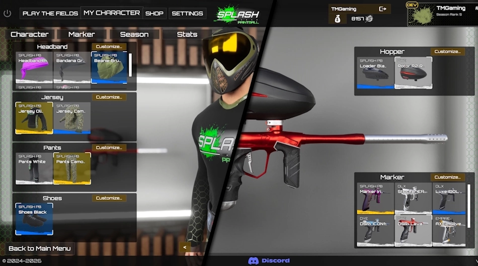 Licensed paintball marker and gear used by players in SPLASH – Paintball