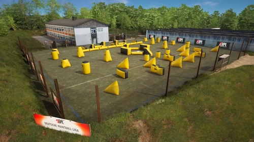 Real-world SupAir tournament paintball field based on King of Kingz in Schwalmstadt